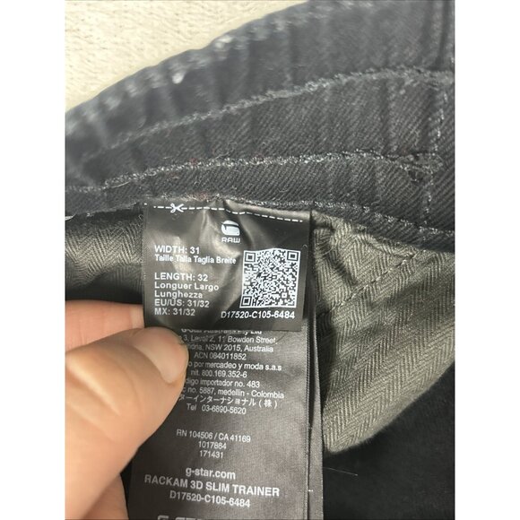 G Star Raw Original Denim Black Rackam 3D Slim Trainer Mens Size 31 x 32 - Picture 9 of 12